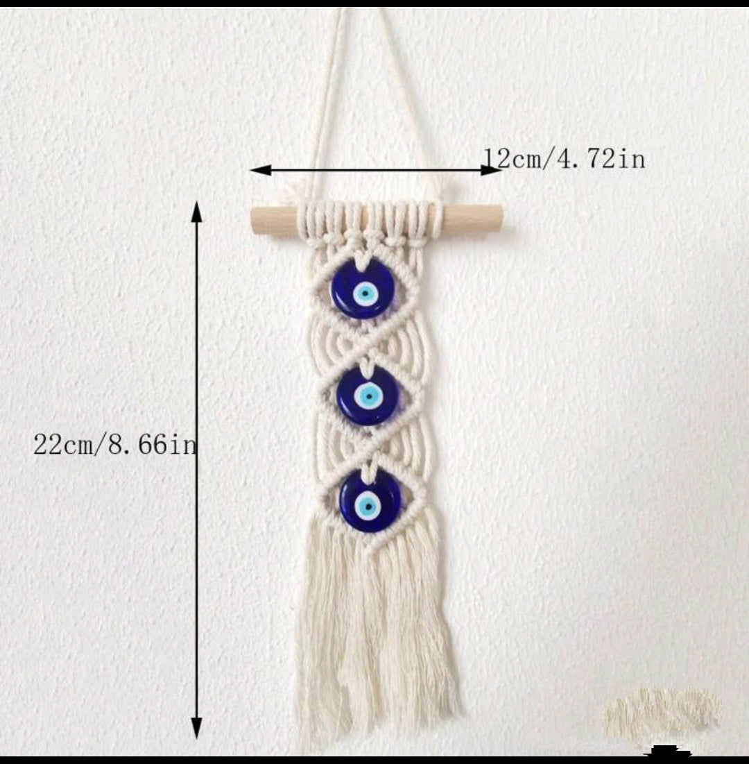 🧿 Colgante Protector de Hilo con 3 Ojos Turcos 🌟