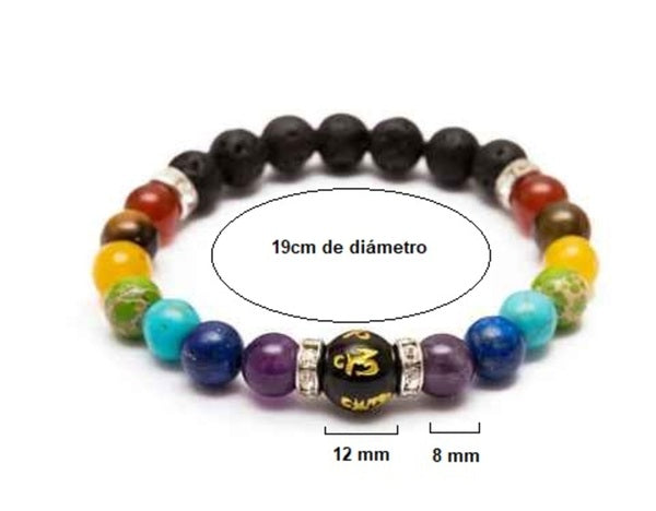 Pulsera de piedras naturales para los Chakras para esencia.