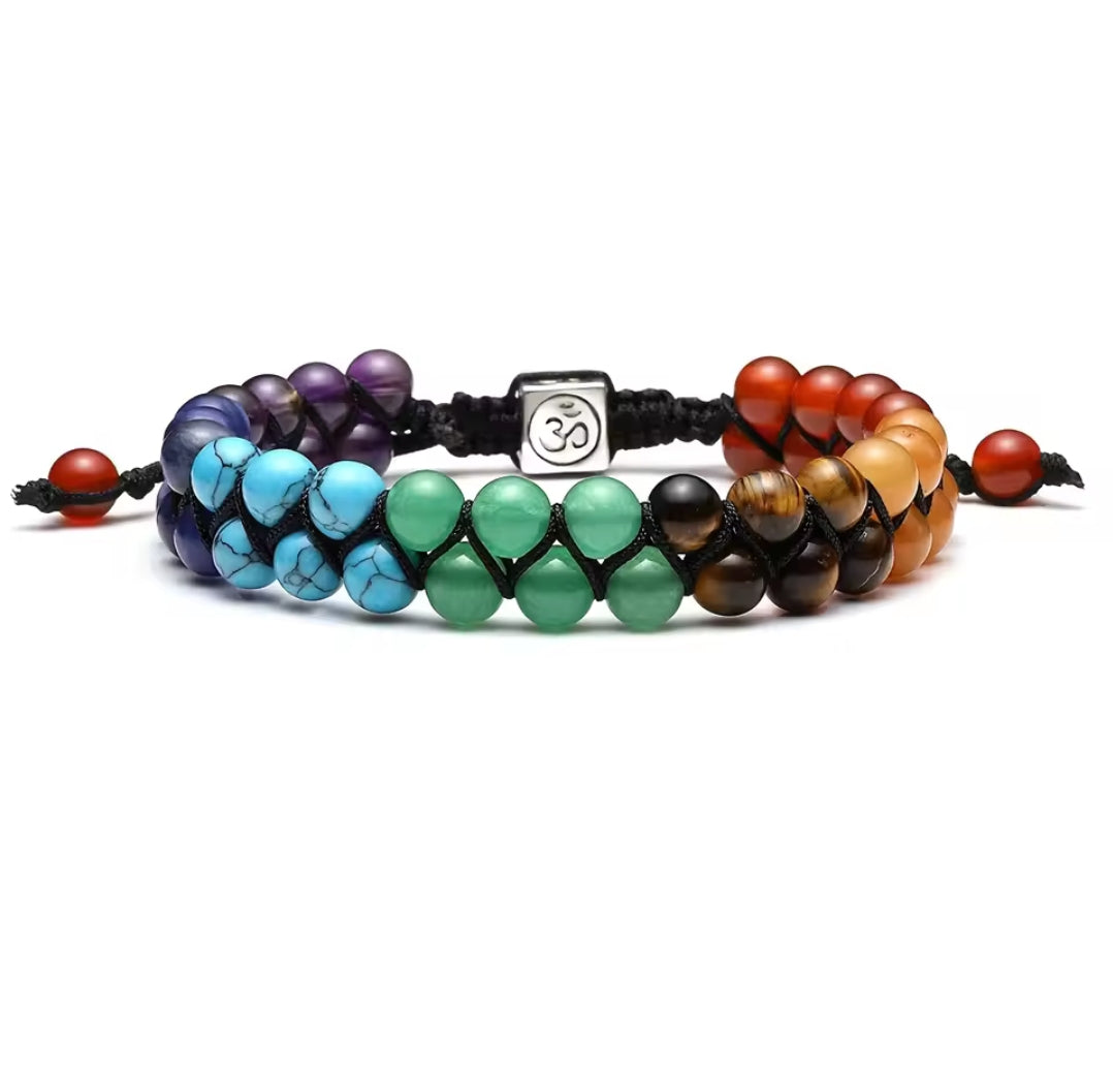 ✨ Pulsera de los Chakras con Piedras Naturales y Símbolo OM  ✨