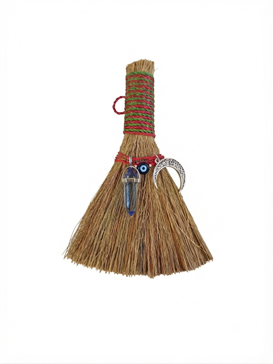 🧹✨ Escoba artesanal de protección para el hogar