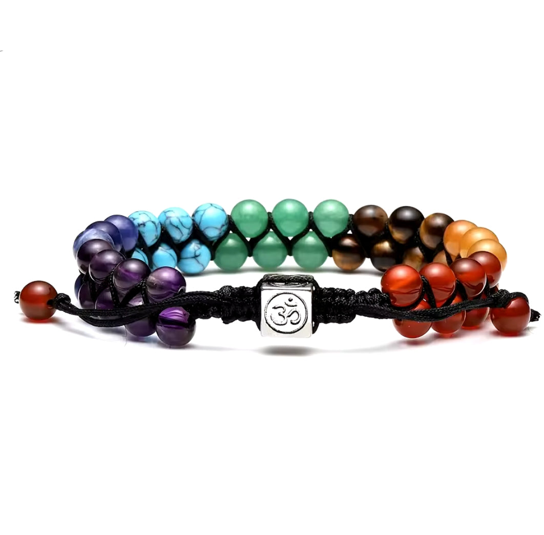 ✨ Pulsera de los Chakras con Piedras Naturales y Símbolo OM  ✨